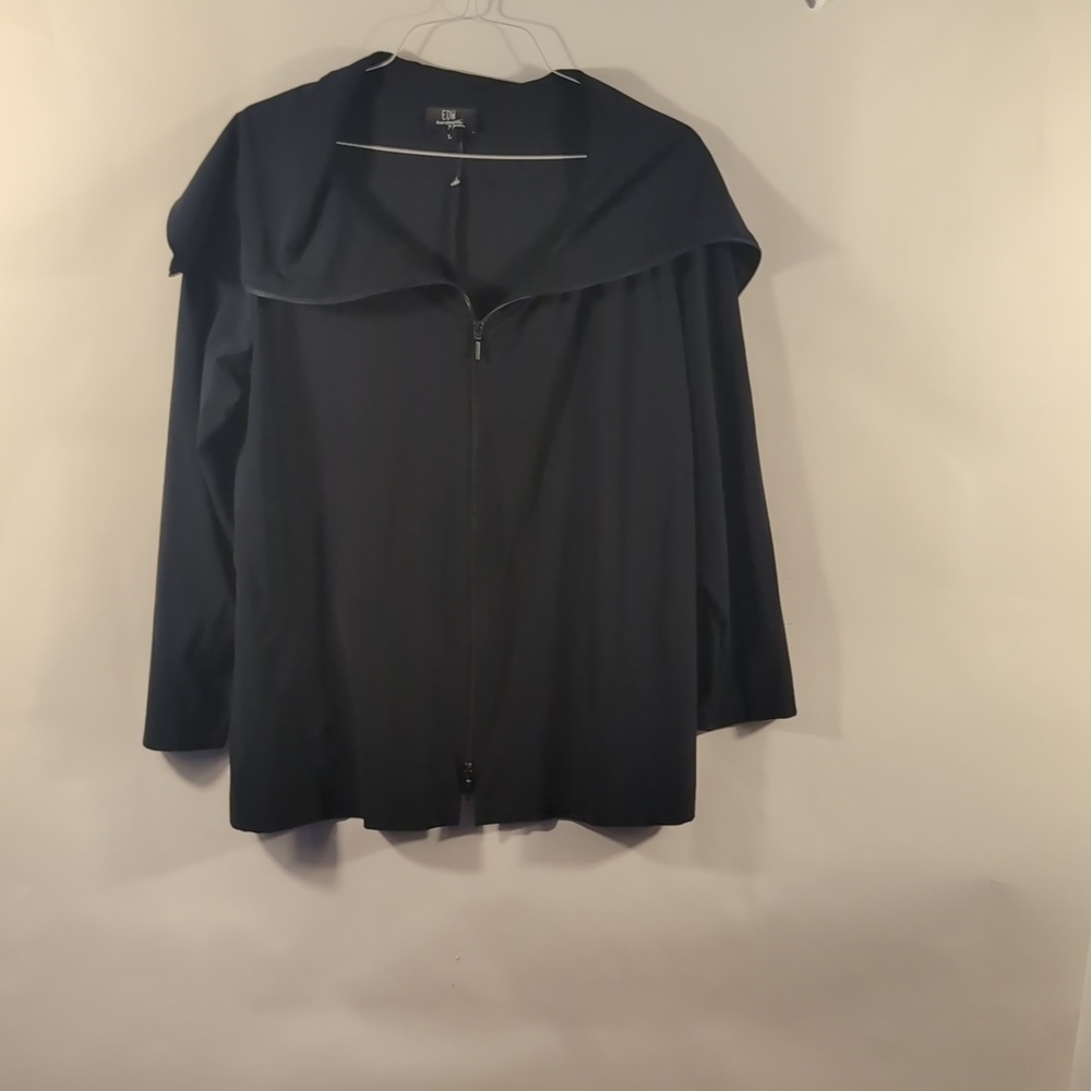 EDW Black Zip-Up Jacket Size Large